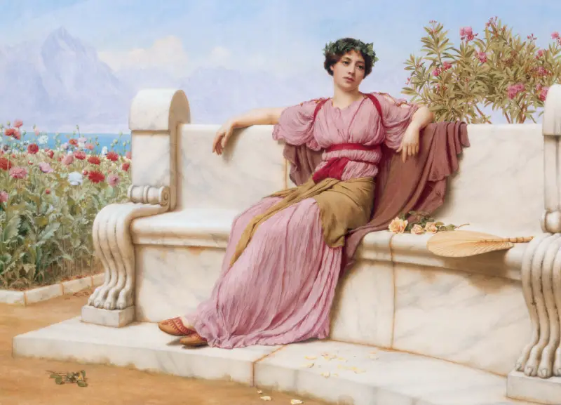 Tranquility by John William Godward in detail